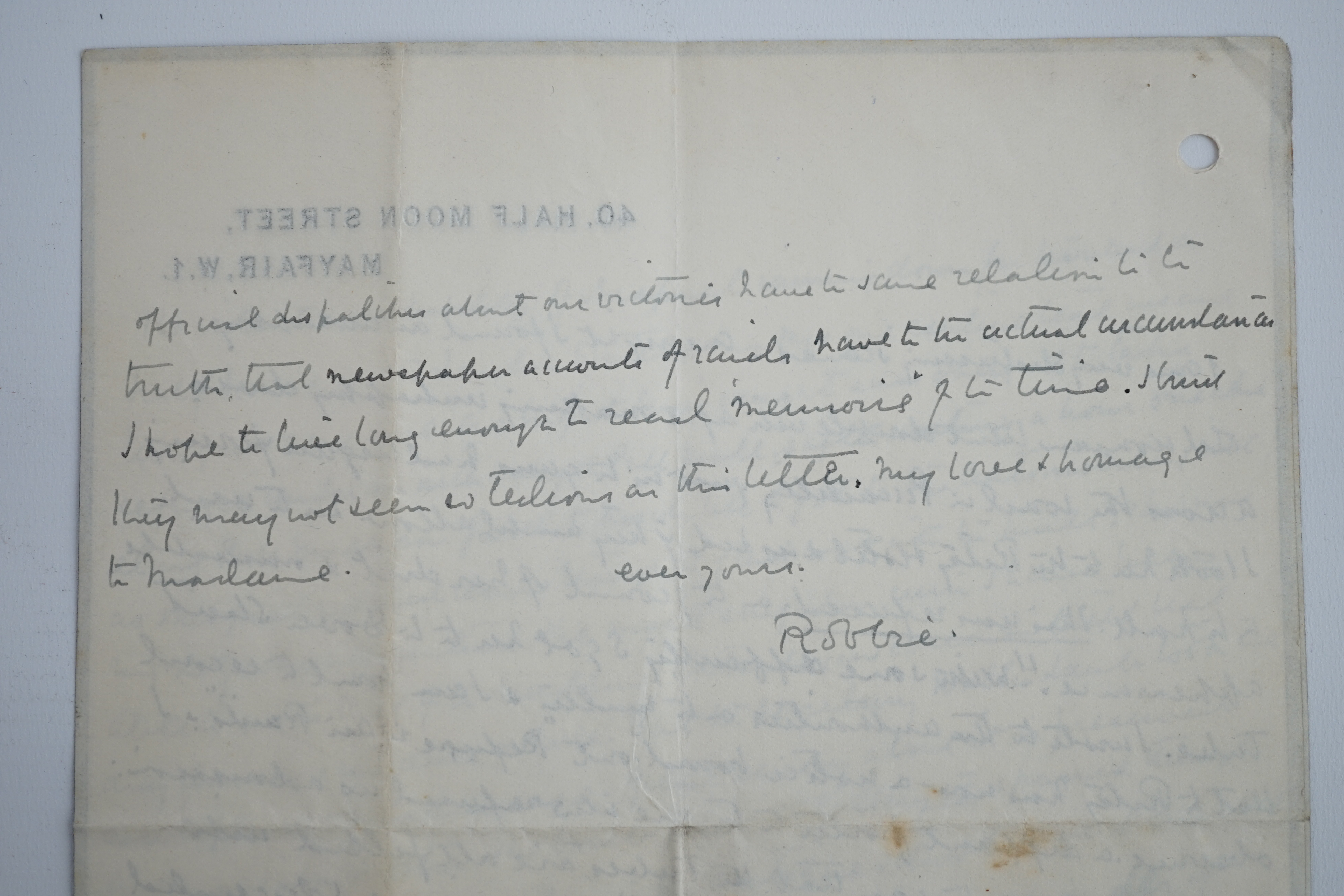 Robbie Ross (1869-1918), ALS to ‘Carlos’, 7 October 1917, 4 pp. Robbie Ross is best known for his relationship with and championing of Oscar Wilde